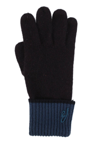Brioni Mens Striped Hem Winter Gloves Purple