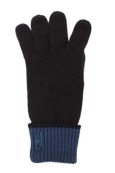 Brioni Mens Striped Hem Winter Gloves Purple