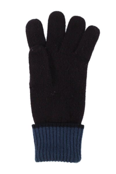 Brioni Mens Striped Hem Winter Gloves Purple