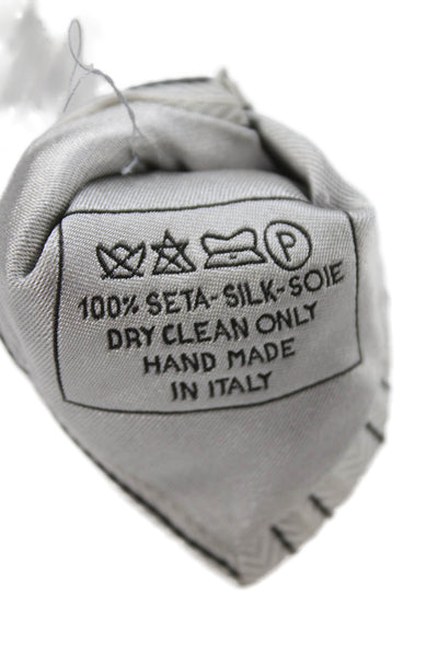 Brioni Mens Striped Print Classic Tie White