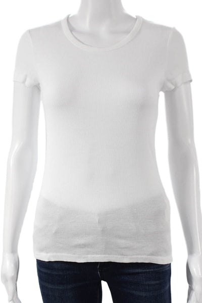 Majestic Filatures Womens Lyocell White Tee Short Sleeve Size 2