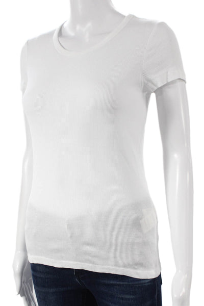 Majestic Filatures Womens Lyocell White Tee Short Sleeve Size 2