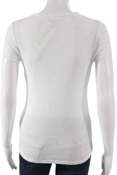 Majestic Filatures Womens Lyocell White Tee Short Sleeve Size 2