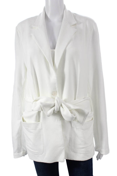 Harris Reed Women White Viscose Button Long Sleeve Jacket Size 1