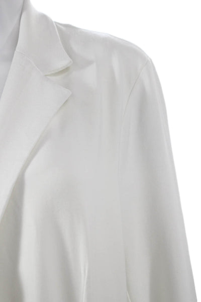 Harris Reed Women White Viscose Button Long Sleeve Jacket Size 1