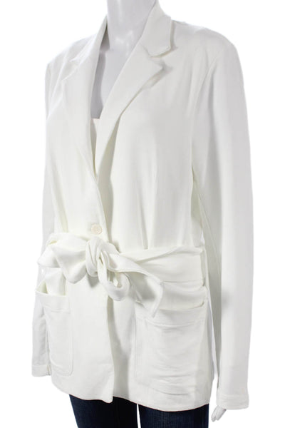 Harris Reed Women White Viscose Button Long Sleeve Jacket Size 1