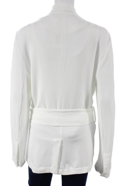 Harris Reed Women White Viscose Button Long Sleeve Jacket Size 1