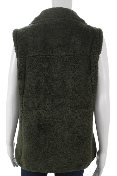 The North Face Womens Sleeveless Green Polyester Vest Zip Size L