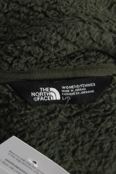 The North Face Womens Sleeveless Green Polyester Vest Zip Size L