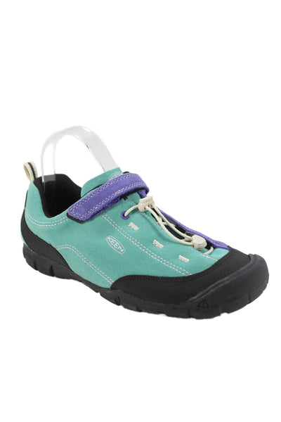 Keen Womens Suede Colorblock Slip On Sneakers Blue Size 7
