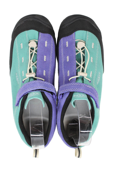 Keen Womens Suede Colorblock Slip On Sneakers Blue Size 7