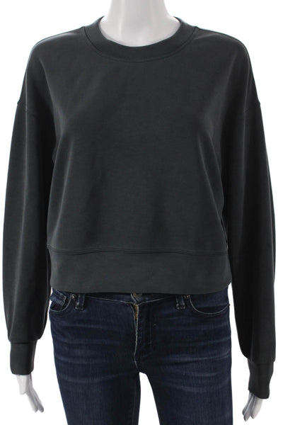 Lululemon Womens Pullover Gray Recycled Polyester Crew Neck Long Sleeve Size 2