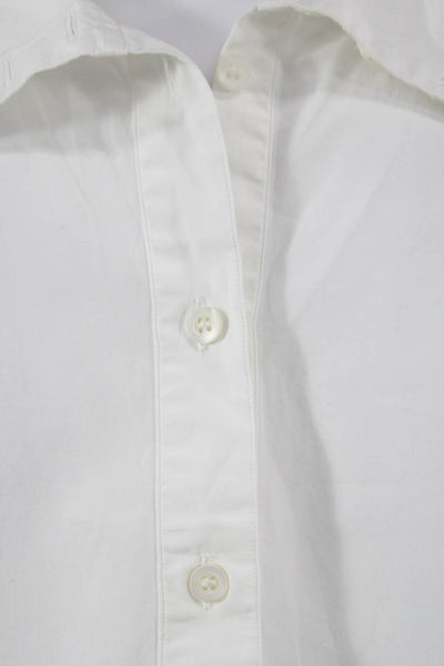 Dries Van Noten Women Tunic Button-Up White Cotton Collared Long Sleeve Size 40