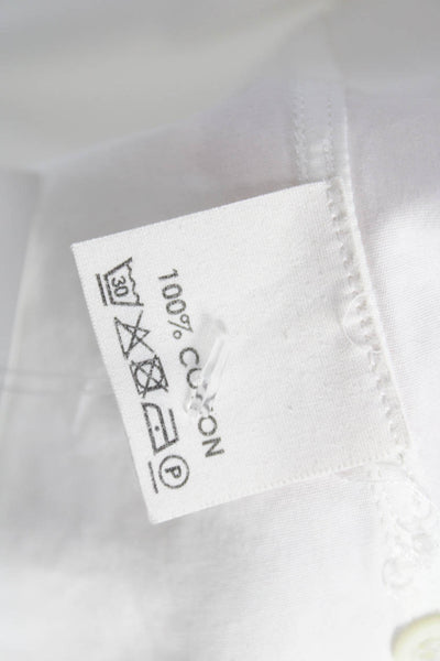 Dries Van Noten Women Tunic Button-Up White Cotton Collared Long Sleeve Size 40