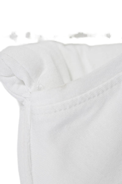 Tibi Womens Basic Cotton Sleeveless Crew Neck T-Shirt White Size S
