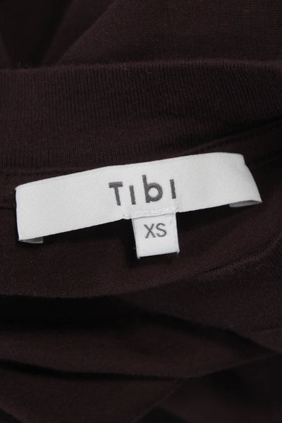 Tibi Womens Basic Sleeveless Mock Neck Brown Tank Size XS