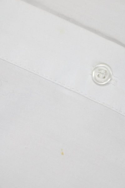Zara Womens Cropped Button-Up Cotton Collared Short Sleeve White Size S