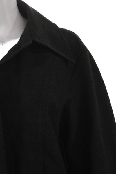 Zara Womens Basic Jacket Black Button Long Sleeve Size XL