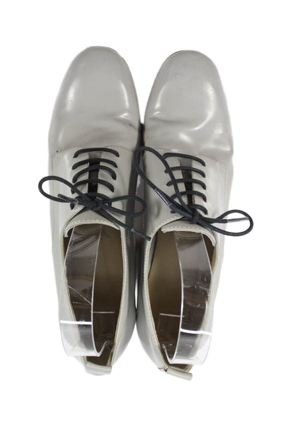 Rachel Comey Womens Patent Leather Lace Up Pumps Grey Size 8.5