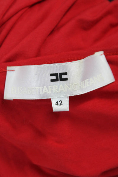 Elisabetta Franchi Women Red Viscose Cowl Neck Tunic Long Sleeve Size 42