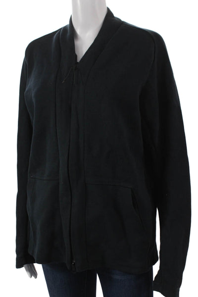 Nike Women Track Jacket Long Sleeve Black Zip Cotton Polyester Size M