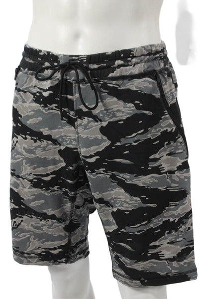 Adidas Mens Sweat Shorts Multicolor Camouflage Cotton Drawstring Size L