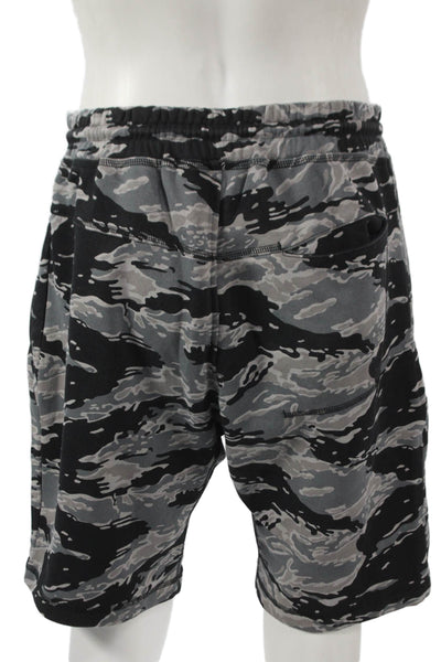 Adidas Mens Sweat Shorts Multicolor Camouflage Cotton Drawstring Size L