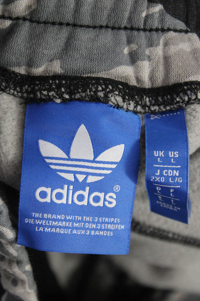 Adidas Mens Sweat Shorts Multicolor Camouflage Cotton Drawstring Size L