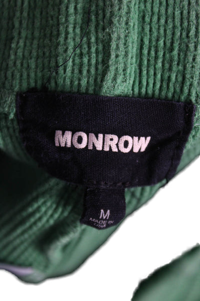 Monrow Women Green Cotton Pull On Sweatpants Size M