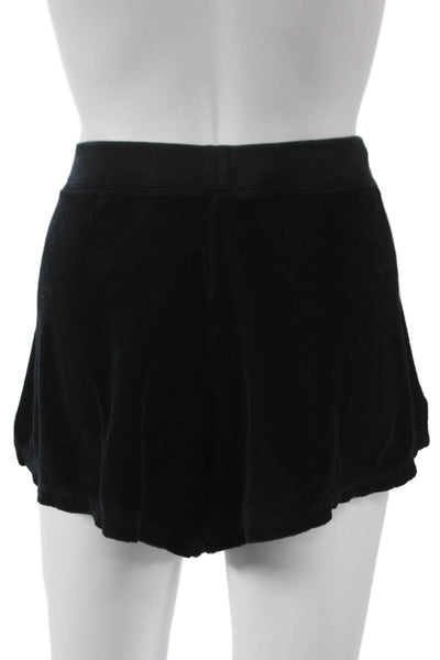 Juicy Couture Women Sweat Shorts Black Cotton Drawstring Size XL