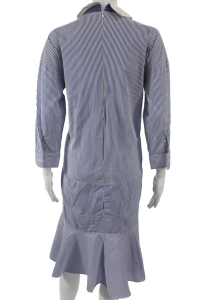English Factory Womens Shirt Dress Blue 3/4 Sleeve Midi Size M