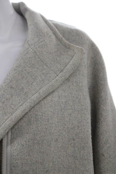 J Crew Women Gray Overcoat Long Sleeve Zip Polyester Size 4