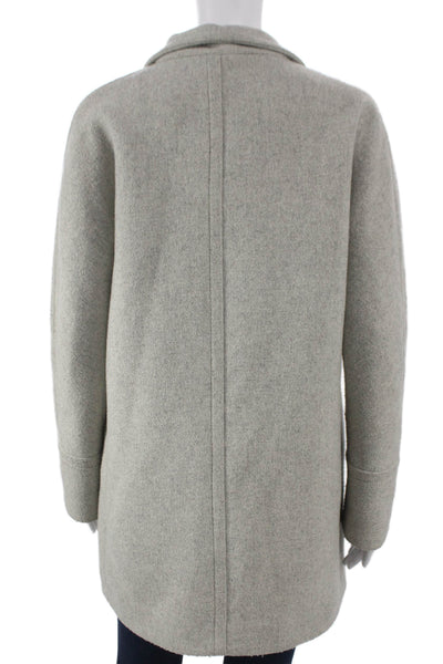 J Crew Women Gray Overcoat Long Sleeve Zip Polyester Size 4