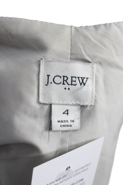 J Crew Women Gray Overcoat Long Sleeve Zip Polyester Size 4