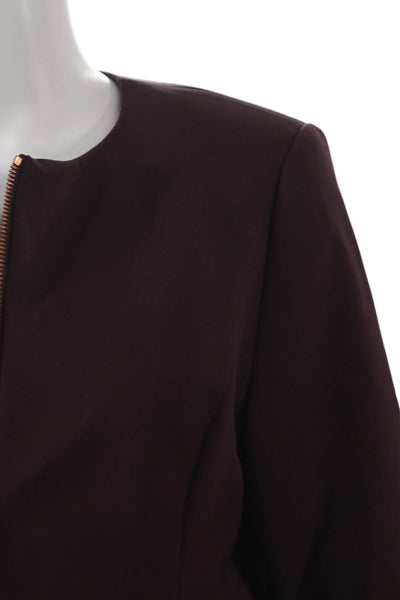 Ted Baker London Women Basic Jacket Purple Polyester Long Sleeve Size 3
