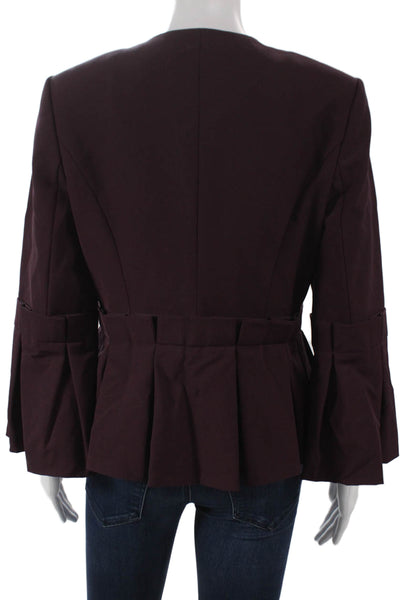 Ted Baker London Women Basic Jacket Purple Polyester Long Sleeve Size 3