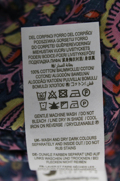 Boden Womens Basic Floral Cotton Collared Button Long Sleeve Blouse Size 14