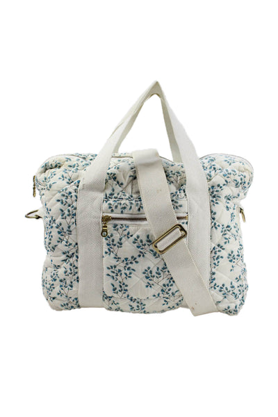 Copenhagen Cam Cam Womens Floral Quilted Diaper Bag White Blue