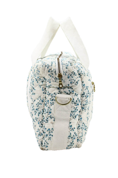 Copenhagen Cam Cam Womens Floral Quilted Diaper Bag White Blue