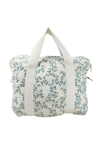 Copenhagen Cam Cam Womens Floral Quilted Diaper Bag White Blue