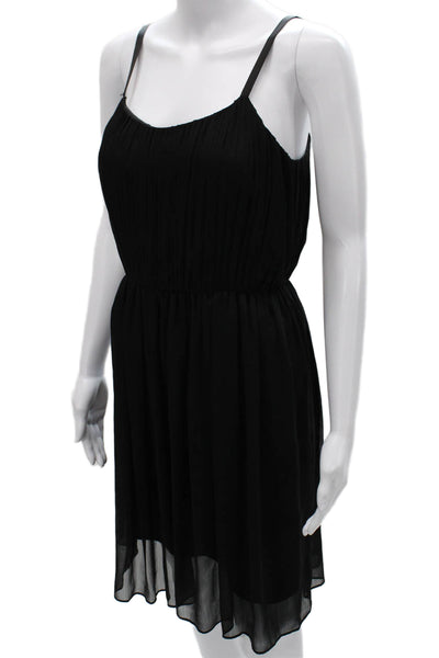 Alice + Olivia Womens Black Slip Dress Scoop Neck Sleeveless Zip Size 4