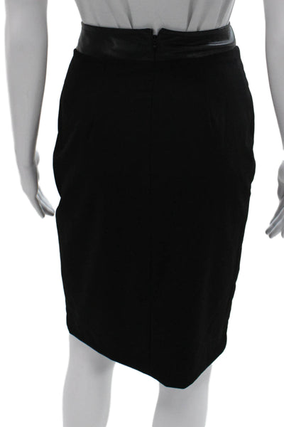 Calvin Klein Women Wrap Skirt Black Rayon Knee Length Size 2