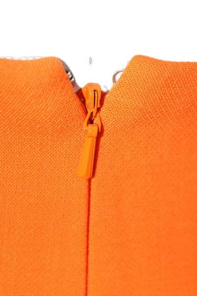 Carolina Herrera Women Orange Wrap Skirt Short Polyester Zip Size S