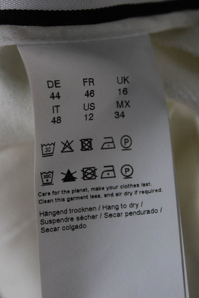 Boss Hugo Boss Womens Dress Pants White Cotton Zip Inseam 32 Size 12