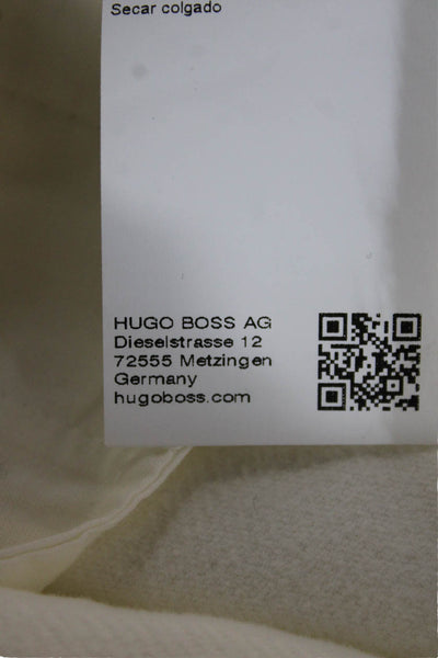 Boss Hugo Boss Womens Dress Pants White Cotton Zip Inseam 32 Size 12