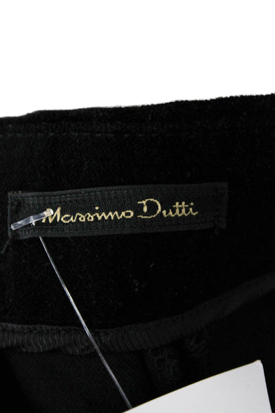 Massimo Dutti Women Black Cotton Dress Pants Zip Size 8