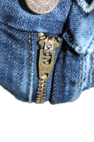 Mother Women Skinny Jeans Blue Cotton Mid Rise Button Size 28