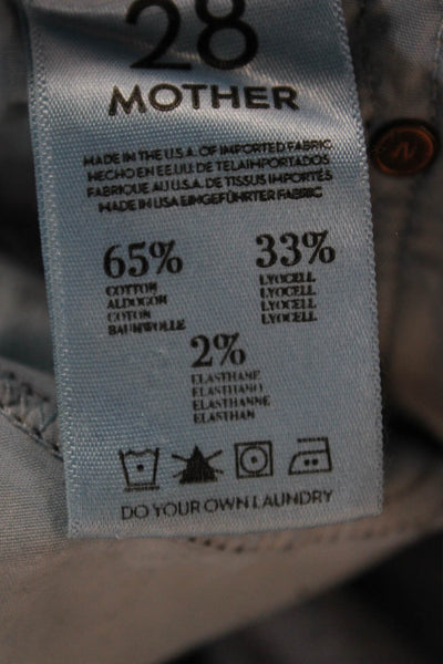 Mother Women Skinny Jeans Blue Cotton Mid Rise Button Size 28