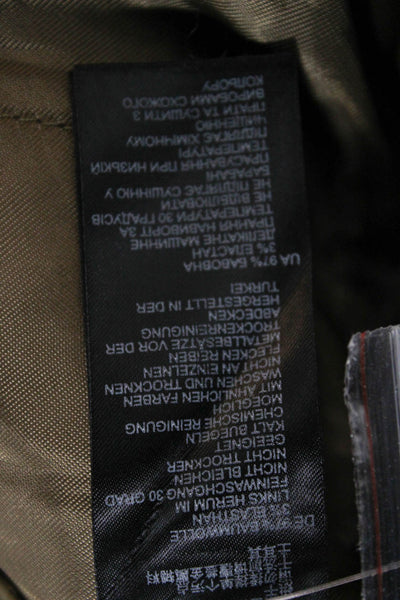 Reiss Womens Cargo Pants Green Cotton Button Closure Size 10
