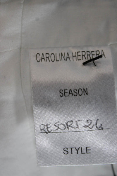 Carolina Herrera Women Cropped Striped V-Neck Tank White Zip Size S